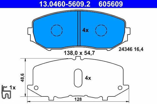 Bremsbeläge Suzuki Grand Vitara II JT ATE 13046056092