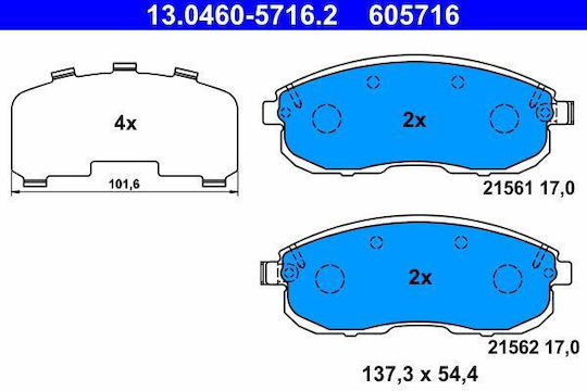 Nissan Juke F15 Ate Brake Pads 13046057162