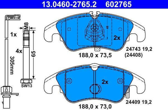 Brake Pads Audi A6 4g2 C7 4gc Ate 13046027652