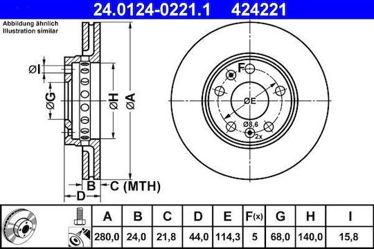 Renault Laguna Iii Grandtour Kt0 1 Ate 24012402211 Brake Disc