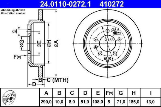 Disc de frână Peugeot 607 9d 9u Ate 24011002721