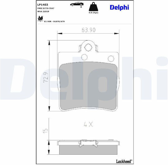 Delphi Σετ Τακάκια για Bentley Continental