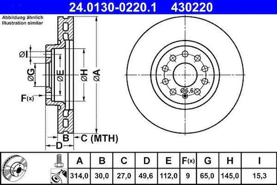 Seat Alhambra 710 711 Bremsscheibe Ate 24013002201