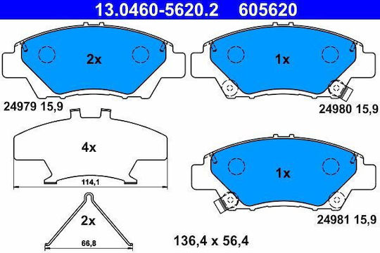 Placute de frana Honda Insight Ze Ate 13046056202