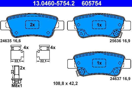 Brake Pads Honda Cr-v Ii Rd Ate 13046057542