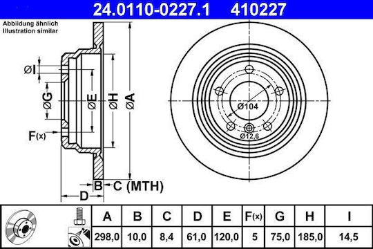 Bmw 5 E39 Ate Brake Disc 24011002271