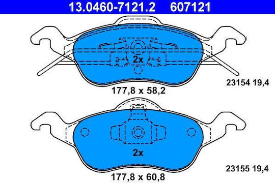 Bremsbeläge Ford Focus Daw Dbw Ate 13046071212