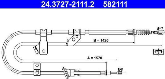 Handbrake Cable Mitsubishi Colt Czc Cabriolet Rg Ate 24372721112