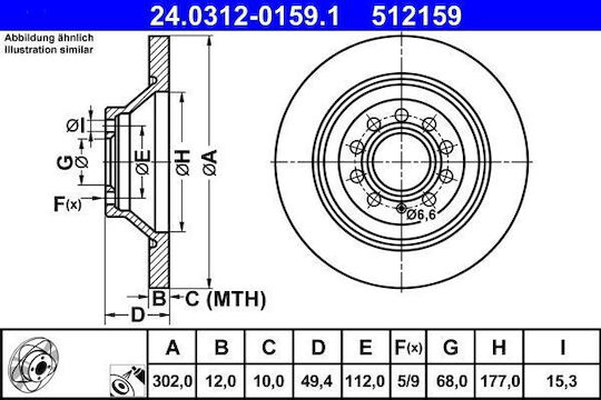 Brake Disc Audi A6 4f2 C6 Ate 24031201591
