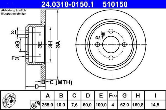 Bmw 3 Cabriolet E30 Ate 24031001501 Brake Disc