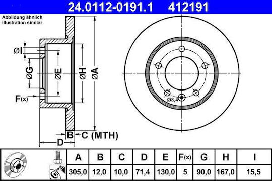 Brake Disc Opel Movano B Bus Ate 24011201911