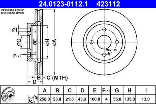 Mazda 2 De Brake Disc Ate 24012301121