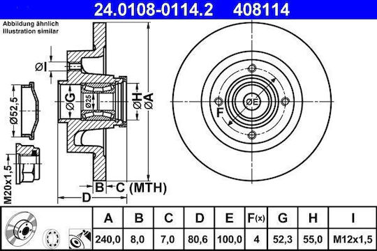 Renault Clio Grandtour Kr0 1 Brake Disc Ate 24010801142