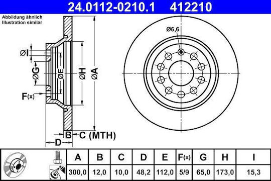 Bremsenscheibe Audi A3 8v1 Ate 24011202101