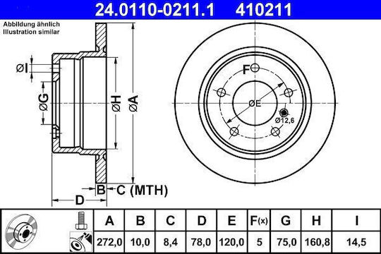 Bmw 3 Compact E36 Ate Brake Disc 24011002111