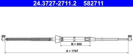 Cablu frână de mână Seat Toledo IV KG3 ATE 24372727112