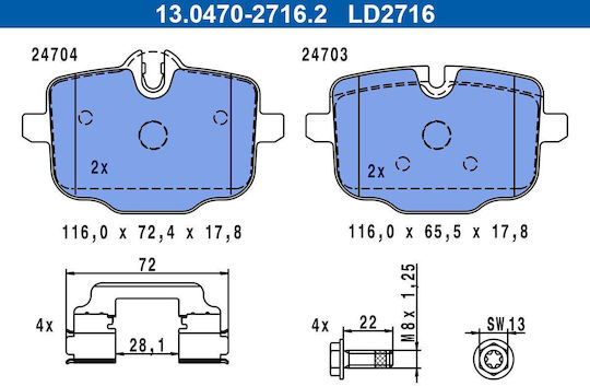 Bmw 5 F10 F18 Ate 13047027162 Brake Pads