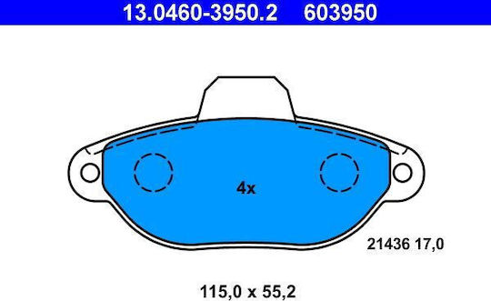 Спирачни накладки Fiat Panda 169 Ate 13046039502