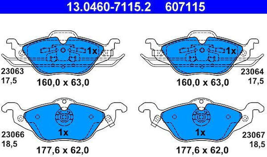 Brake Pads Opel Astra G Cabriolet F67 Ate 13046071152