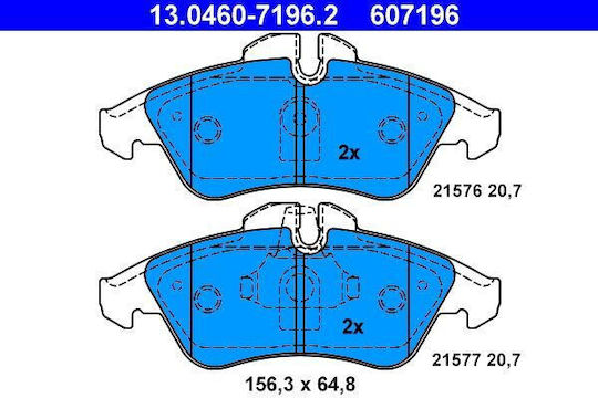 Brake Pads Mercedes-benz Sprinter 2-t Bus 901 902 Ate 13046071962