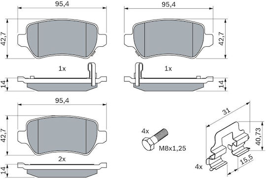 Rear Brake Pad Set 0986494654