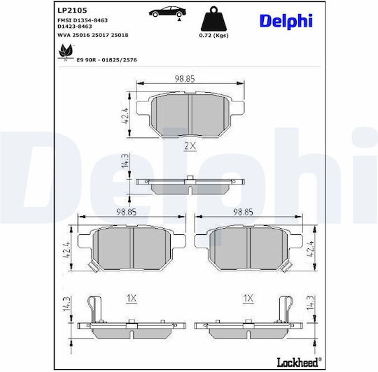 Delphi Σετ Τακάκια για Toyota Lexus