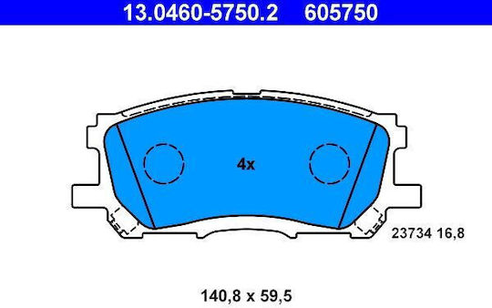 Brake Pads Lexus Rx Mhu3 Gsu3 Mcu3 Ate 13046057502