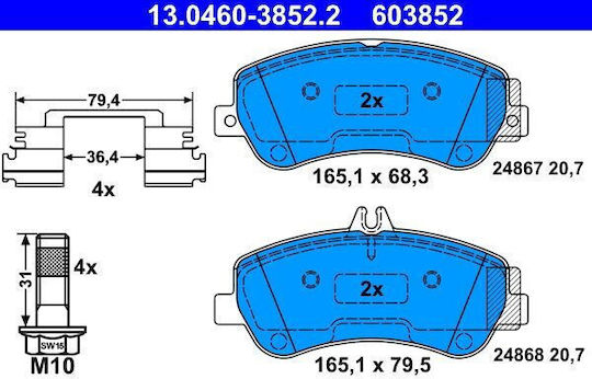Brake Pads Mercedes-benz Glk-class X204 Ate 13046038522