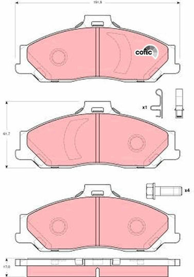 Trw Automotive Front Brake Pad Set Caliper Bolt Supplements for Ford Ranger Mazda B-series Bt-50 1.8-3.0d 09.98