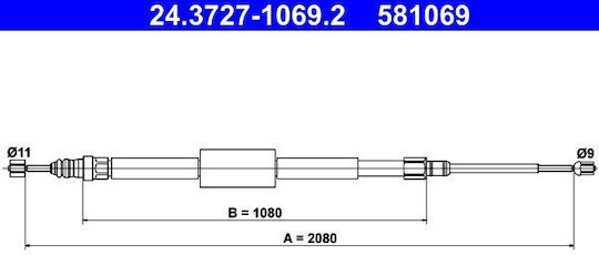 Handbrake Cable Renault Megane Ii Combi Km0 1 Ate 24372710692