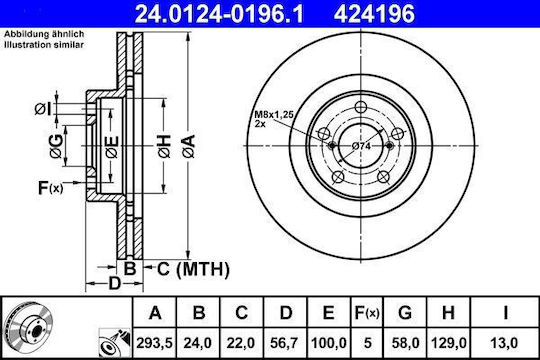 Disc de frână Subaru Forester SF ATE 24012401961