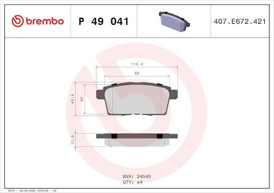 Brembo Brake Pad Rear for Mazda CX-7