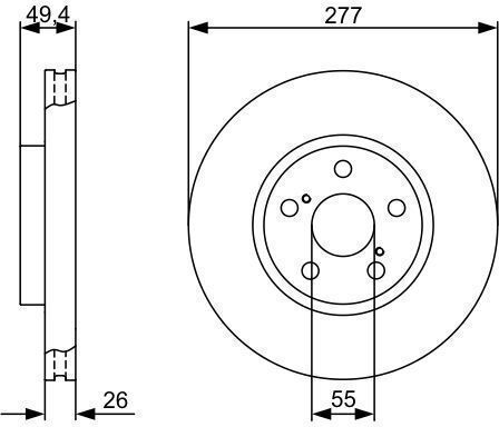 Bosch Bremsscheiben Vorne 2Stück für Toyota Avensis