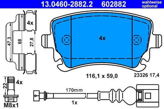 Ate Brake Pad Rear for Volkswagen T5 / T6