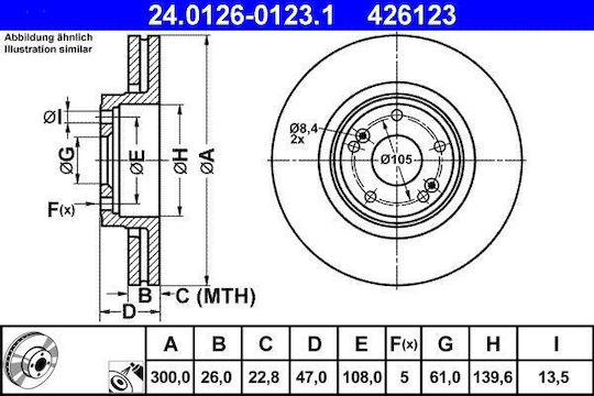 Renault Laguna Ii Bg0 1 Ate 24012601231 Brake Disc
