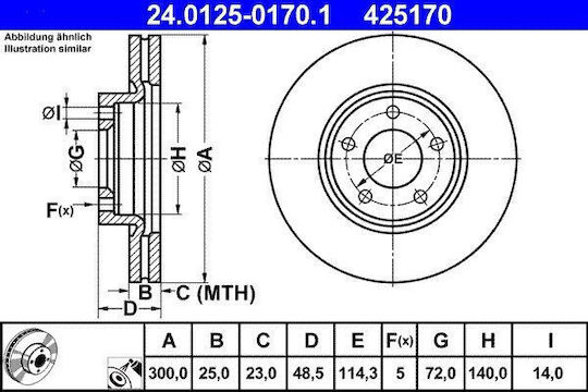 Mazda 3 Bk Brake Disc Ate 24012501701