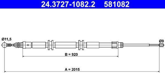 Handbremsseil Renault Kangoo Grand Kangoo KW0 1 ATE 24372710822