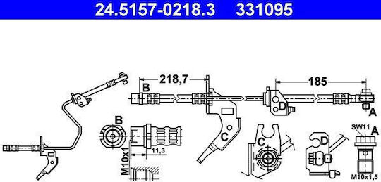 Furtun de frână Opel Astra G Cabriolet F67 Ate 24515702183