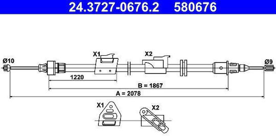 Cablu frână de mână Ford Galaxy Wa6 Ate 24372706762