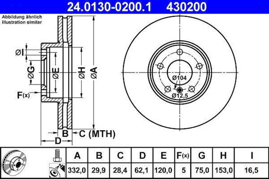 Bmw X5 E70 Ate 24013002001 Bremsscheibe