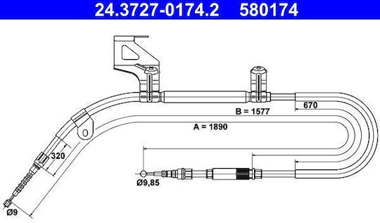 Handbrake Cable Vw Passat 3b2 Ate 24372701742