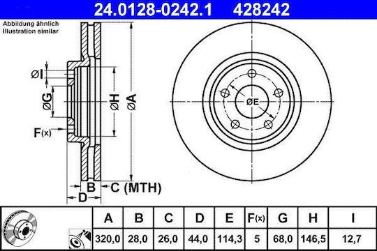Nissan Qashqai J11 J11 Ate 24012802421 Brake Disc