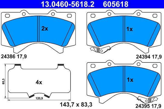 Brake Pads Toyota Land Cruiser 200 Vdj2 Uzj2 Ate 13046056182