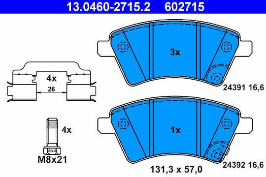 Ate Plăcuță de frână Față 4buc pentru Fiat Sedici Suzuki SX4