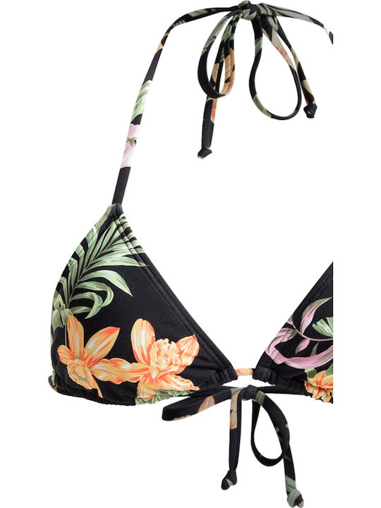 Beach Classics Bikini Triangle Floral Anthracite Marina Stripes