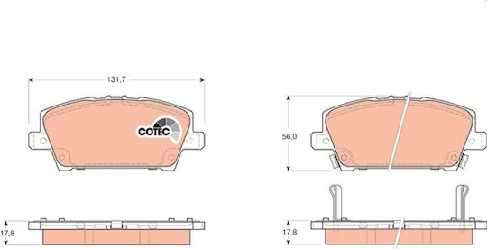 Front Brake Pad Set with Caliper Screw Accessories for Honda Civic Viii 1.4 1.8 2.2d 09.05 56x131.7x17.8 Mm