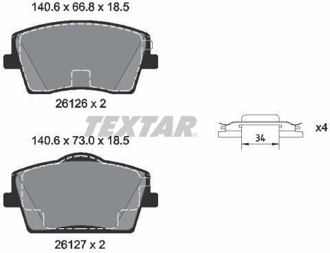 Textar Disc Brake Beläge Set