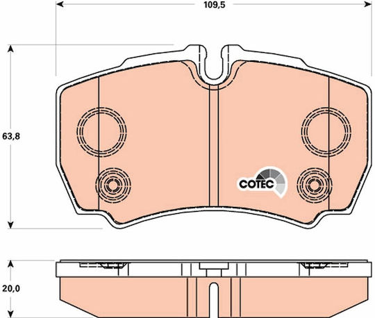 Rear Brake Pad Set Caliper Guide Bolt Supplements Ford Transit 2.2d-3.2d 04.06-12.14 Trw Automotive