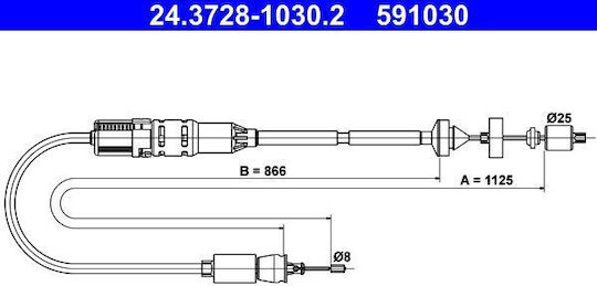 Clutch Cable Renault Laguna I B56 556 Ate 24372810302