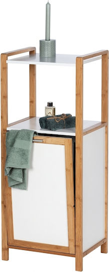 Wenko Floor Bathroom Shelf Bamboo White
